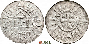 Денарий, Германия, Саксония, Anonymous bishop, Sachesnpfennig, Kilger 2000, KN 1