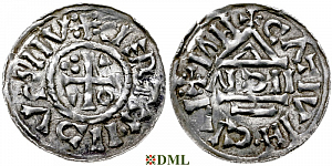 Денарий, Германия, Бавария, Heinrich II (1002-1024), м.д. Nabburg, монетарий IICIV, Hahn 1976, 74a1