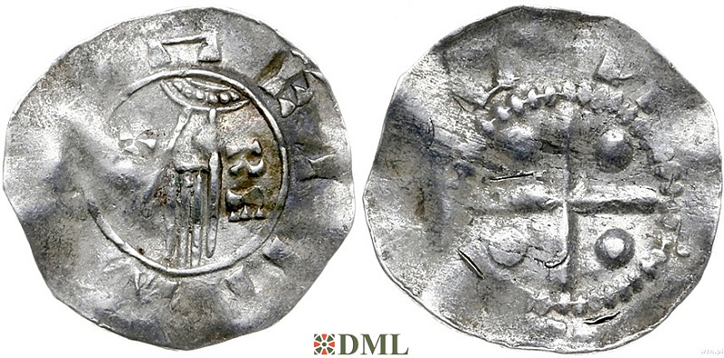 Денарий, Германия, Нижняя Лотарингия, Heinrich II (1002-1024), м.д. Deventer, Ilisch 2000, 1.8