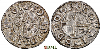 Денарий, Англия, Æthelred II (978-1016), м.д. Thetford, монетарий Boga, North 770