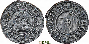 Денарий, Англия, Æthelred II (978-1016), м.д. London, монетарий Eadwine, North 777