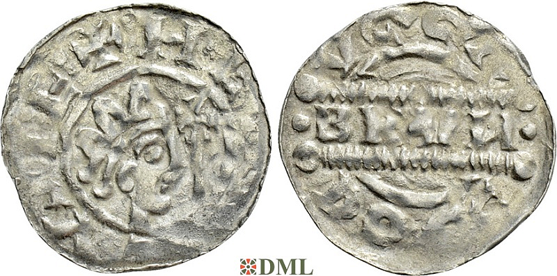 Денарий, Германия, Нижняя Лотарингия, Bruno III (1050-1057), м.д. Dokkum, Ilisch 2000, 21.19