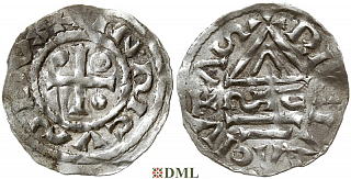 Денарий, Германия, Бавария, Hg. Heinrich II (985-995), м.д. Regensburg, монетарий SIG, Hahn 1976, 22g1