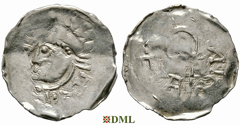 Денарий, Германия, Нижняя Лотарингия, Heinrich II (1014-1024), м.д. Luttich, Ilisch 2014, 34.11