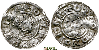 Денарий, Англия, Æthelred II (978-1016), м.д. Norwich, монетарий Oswold, North 777