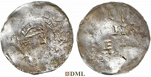 Денарий, Германия, Швабия, Heinrich II (1002-1024), м.д. Strassburg, Dbg. 918