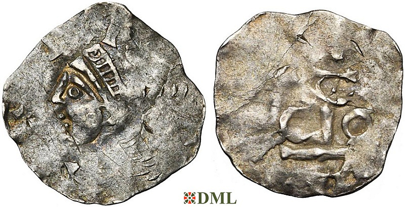 Денарий, Германия, Нижняя Лотарингия, Otto III (983-996), м.д. регион Meuse, Ilisch 2014, 35.3