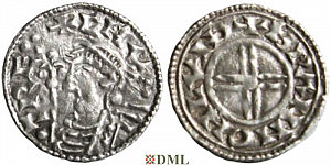 Денарий, Англия, Cnut (1016-1035), м.д. London, монетарий Sveinn, North 