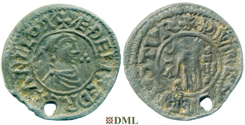 Денарий, Англия, Æthelred II (978-1016), м.д. Torquay, монетарий Thorketill, North 769