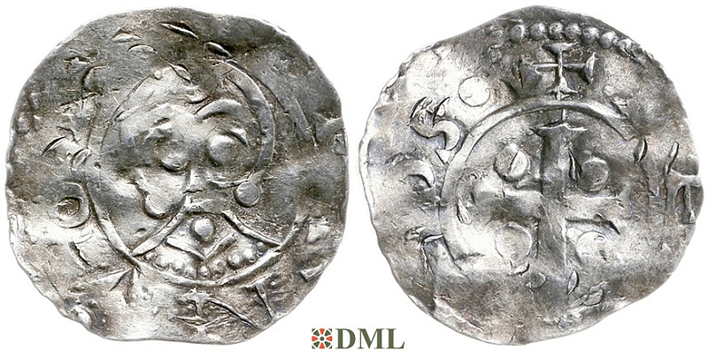 Денарий, Германия, Нижняя Лотарингия, Bernold (1046-1054), м.д. Deventer, Ilisch 2000, 1.13-1.15