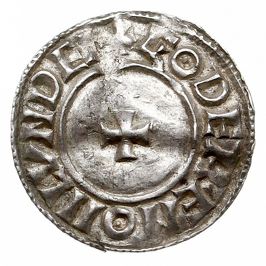 Денарий, Англия, Æthelred II (978-1016), м.д. London, монетарий Godere