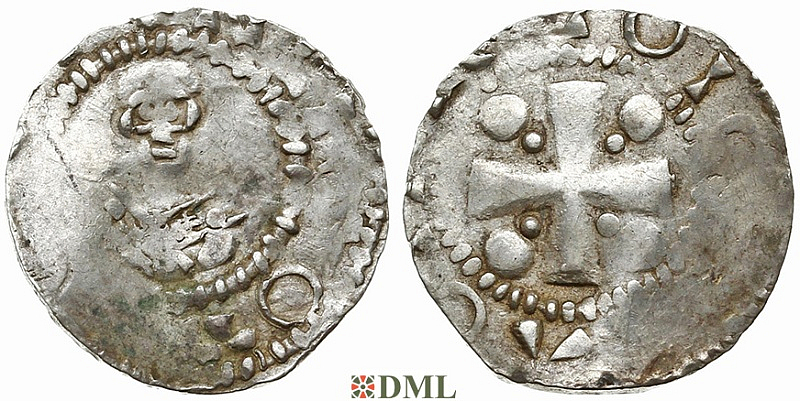 Денарий, Германия, Франкония, EB. Willigis (975-1011), м.д. Mainz, Dbg. 802