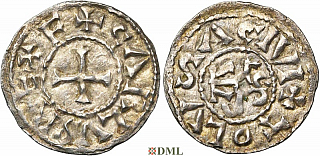 Денарий, Каролинги, Charles le Chauve (840-877), м.д. Toulouse