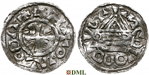 Денарий, Германия, Бавария, Heinrich II (1002-1024), м.д. Salzburg, монетарий CEZO, Hahn 1976, 89a2.3