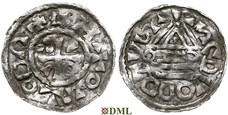 Денарий, Германия, Бавария, Heinrich II (1002-1024), м.д. Salzburg, монетарий CEZO, Hahn 1976, 89a2.3