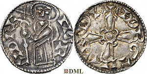 Денарий, Дания, Harald III Hen (1075-1080), м.д. Lund, Hbg. 1