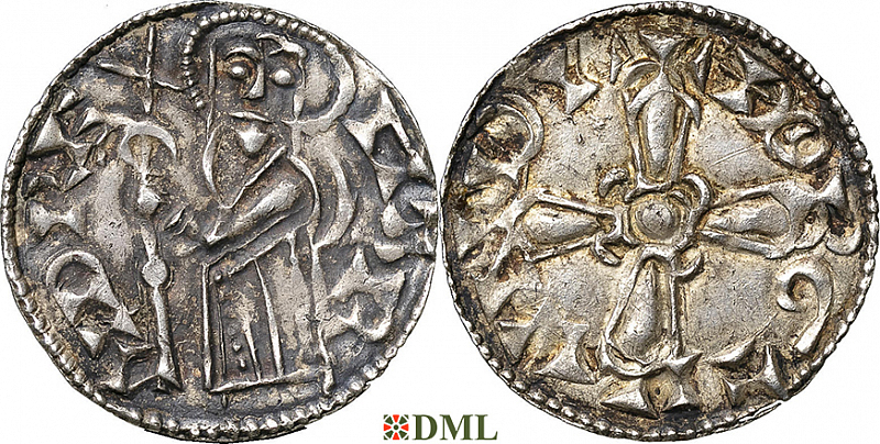 Денарий, Дания, Harald III Hen (1075-1080), м.д. Lund, Hbg. 1