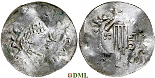 Денарий, Германия, Швабия, Heinrich II (1002-1024), м.д. Esslingen, Dbg. 951