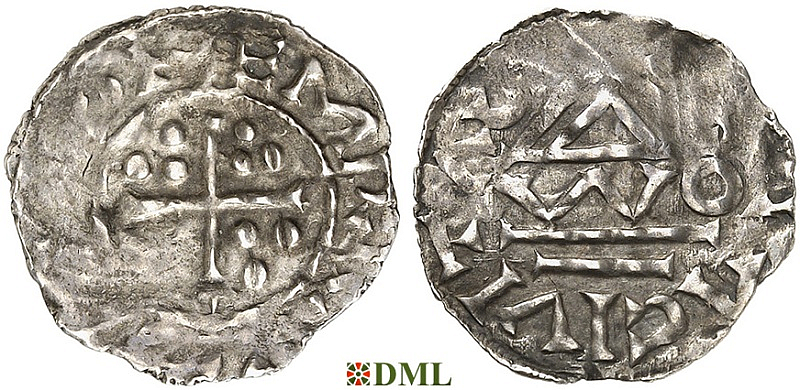 Денарий, Германия, Бавария, Heinrich II (955-976), м.д. Regensburg, монетарий WO, Hahn 1976, 15k4