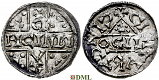 Денарий, Германия, Бавария, Heinrich V (1018-1026), м.д. Regensburg, монетарий OCII, Hahn 1976, 31f2