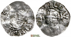 Денарий, Германия, Верхняя Лотарингия, Berthold (996-1018), м.д. Toul, Dbg. 957