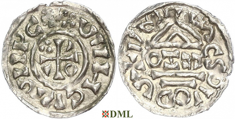 Денарий, Германия, Бавария, Heinrich II (1002-1024), м.д. Salzburg, монетарий CEZO, Hahn 1976, 89a2