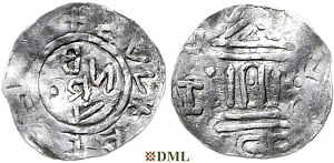 Денарий, Германия, Франкония, Bruno (1034-1045), м.д. Wurzburg, Dbg. 864