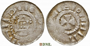 Денарий, Германия, Саксония, Anonymous bishop, м.д. Magdeburg, Dbg. 1330