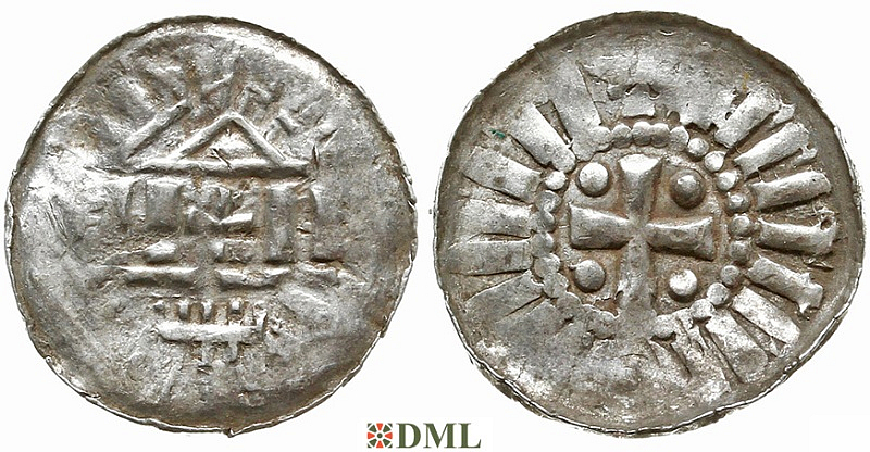 Денарий, Германия, Саксония, Anonymous bishop, Sachesnpfennig, Kilger 2000, KN 1