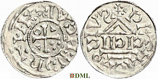 Денарий, Германия, Бавария, Heinrich II (1002-1024), м.д. Regensburg, монетарий CICII, Hahn 1976, 27b1
