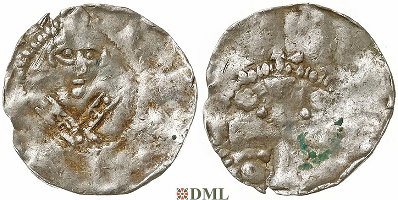 Денарий, Германия, Франкония, EB. Willigis (975-1011), м.д. Mainz, Dbg. 802