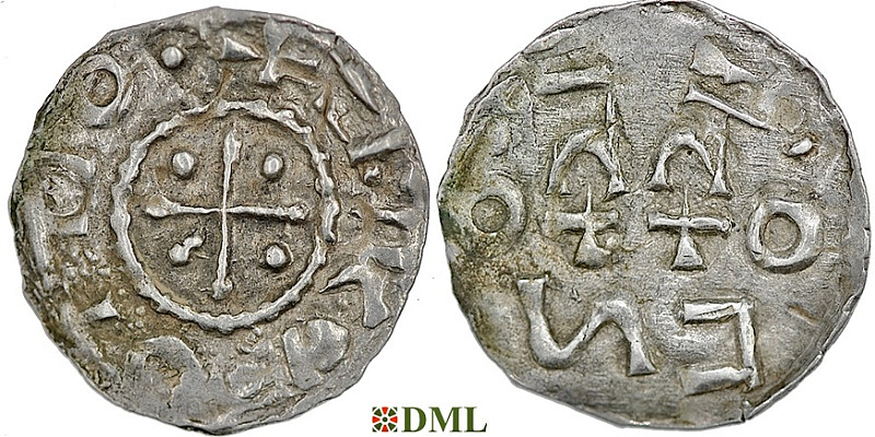 Денарий, Германия, Швабия, Otto I - Otto III (973-1002), м.д. Esslingen, Dbg. 1271