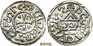 Денарий, Германия, Бавария, Heinrich II (1002-1024), м.д. Regensburg, монетарий SICCI, Hahn 1976, 27h1