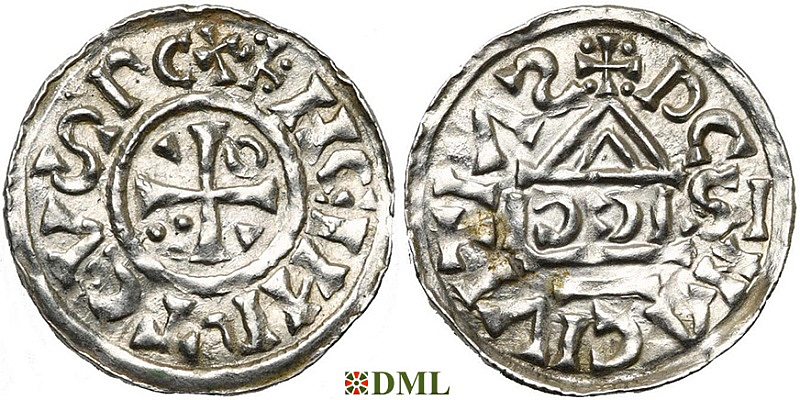 Денарий, Германия, Бавария, Heinrich II (1002-1024), м.д. Regensburg, монетарий SICCI, Hahn 1976, 27h1