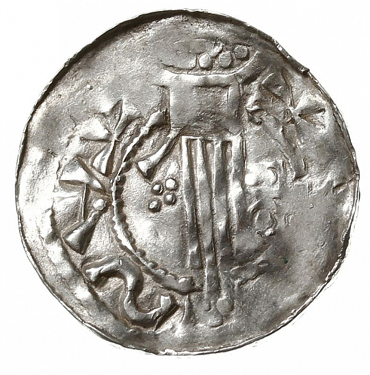 Денарий, Германия, Швабия, Heinrich II (1002-1024), м.д. Esslingen, Dbg. 951