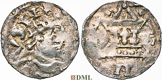 Денарий, Германия, Швабия, Heinrich II (1002-1024), м.д. Strassburg, Dbg. 916