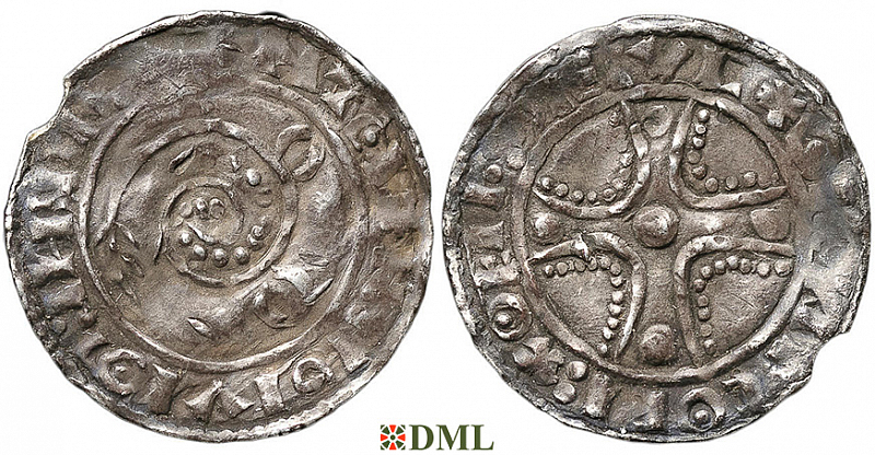 Денарий, Дания, Hardeknut (1035-1042), м.д. Lund, Hbg. 1