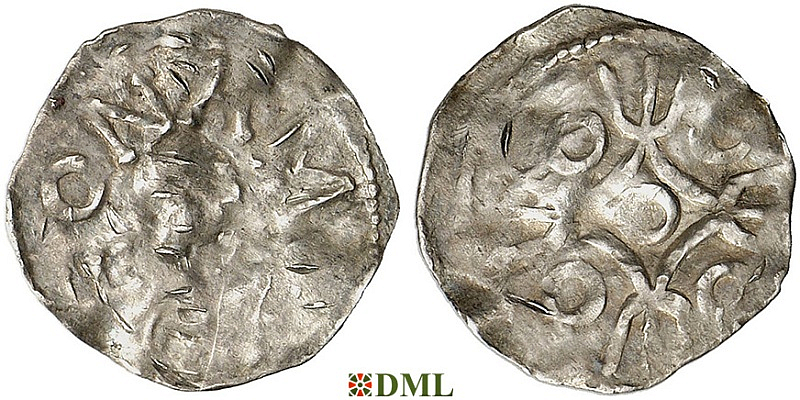 Денарий, Германия, Нижняя Лотарингия, Anonymous bishop, м.д. Dinant, Ilisch 2014, 30.6