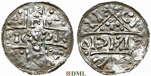 Денарий, Германия, Бавария, Heinrich V (1018-1026), м.д. Regensburg, монетароий CИCIO, Hahn 1976, 31e3