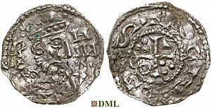 Денарий, Германия, Швабия, Heinrich II (1002-1024), м.д. Augsburg, Hahn 1976, 145.36
