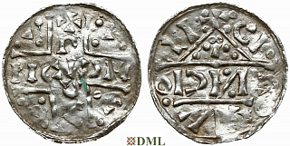 Денарий, Германия, Бавария, Heinrich V (1018-1026), м.д. Regensburg, монетароий CИCIO, Hahn 1976, 31e3
