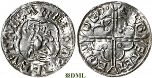 Денарий, Англия, Cnut (1016-1035), м.д. York, монетарий Bretecol, North 781
