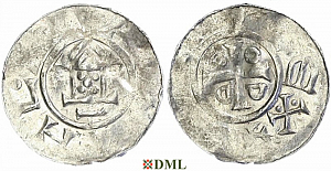 Денарий, Германия, Саксония, Otto III (983-1002), м.д. Goslar, type OAP
