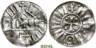 Денарий, Германия, Саксония, Anonymous bishop, Sachesnpfennig, Kilger 2000, KN 1