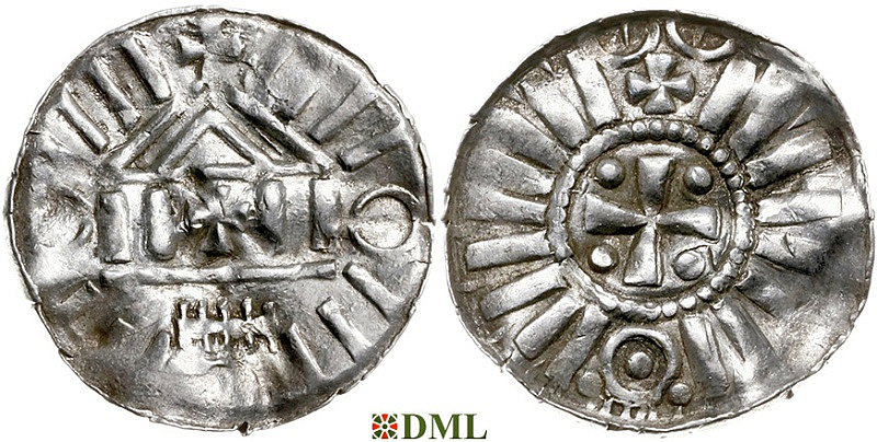 Денарий, Германия, Саксония, Anonymous bishop, Sachesnpfennig, Kilger 2000, KN 1