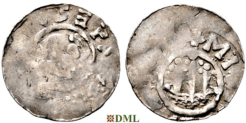 Денарий, Германия, Саксония, Godehard von Hildesheim (1022-1038), м.д. Hildesheim, Dbg.