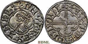 Денарий, Англия, Cnut  (1016-1035), м.д. Bristol, монетарий Ælfwine, North 781