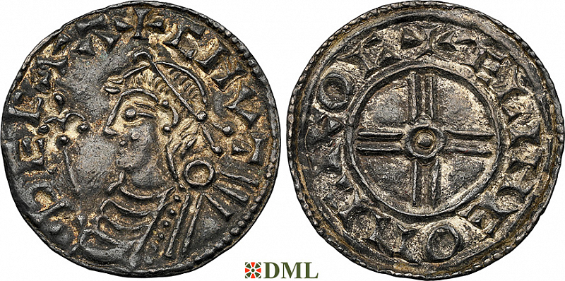 Денарий, Англия, Cnut  (1016-1035), м.д. Cricklade, монетарий Æline, North 790
