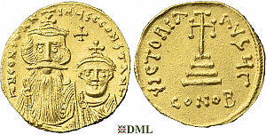 Солид, Византия, Constans II (641-668) с Constantine IV (654-668), м.д. Constantinople