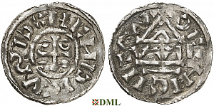 Денарий, Германия, Бавария, Heinrich IV (995-1002), м.д. Regensburg, монетарий WIL, Hahn 1976, 25f1